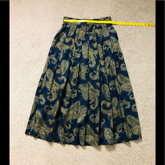 Herman Geist Skirt Sz 8 Vintage Pleated Paisley Maxi Gorgeous - Picture 5 of 13